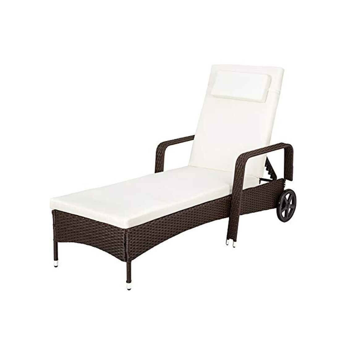 Producto TecTake Tumbona chaise longue de poli ratán tumbona de jardín silla de