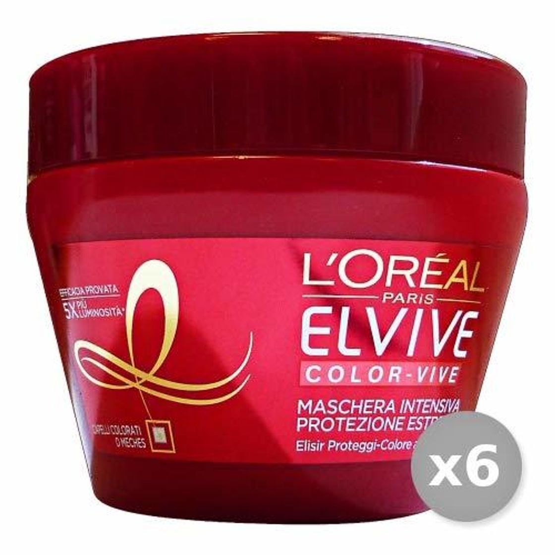 Social Loreal Set 6 ELVIVE Máscara Color-Vive 300 ml Cabello