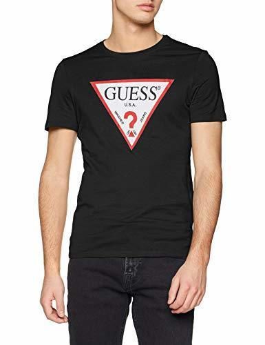 Guess Cn SS Original Logo Camiseta de Tirantes, Negro