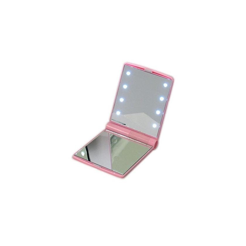 Social Make up de bolsillo espejo con 8 LED de luz para Lady Rosa