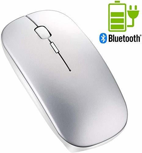 Ratón Bluetooth sin Receptor - Tsmine Ratón Inalámbrico Recargable con Clique Silencioso