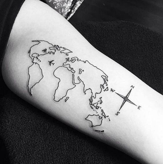 Tatuagem do mapa do mundo
