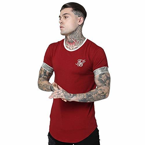 Moda Siksilk Curved HEM Camiseta Hombre