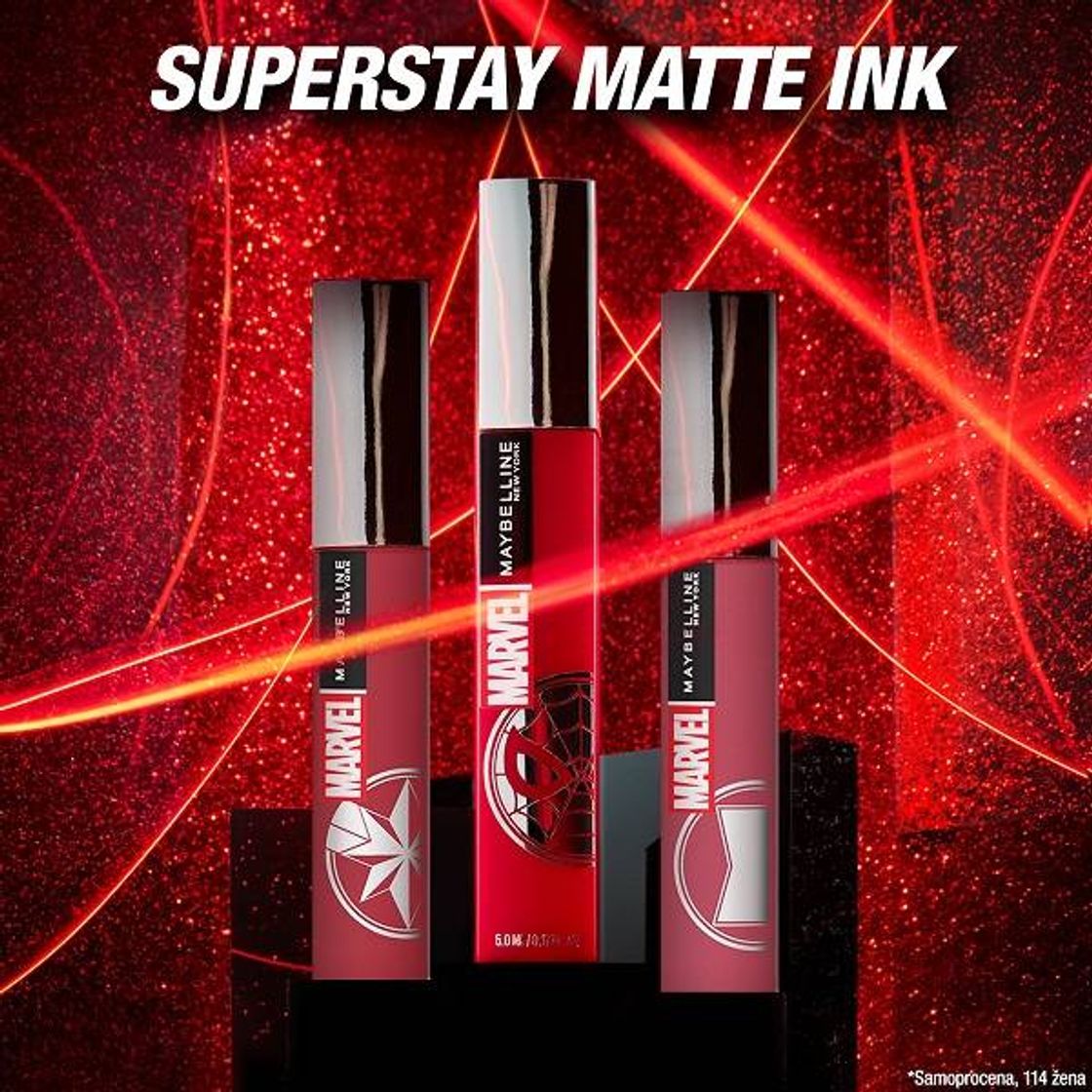 Productos Maybelline super stay colecao Marvel