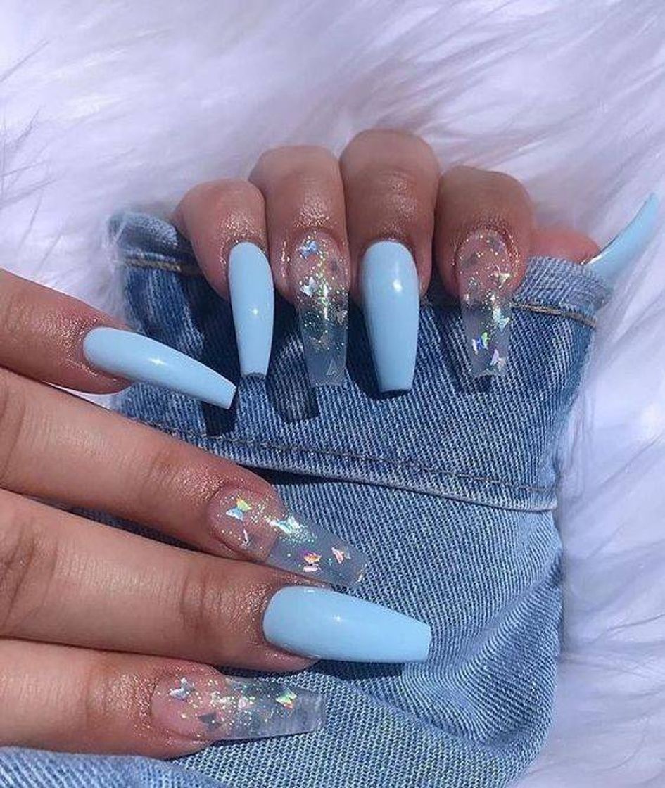 Nail blue butterfly