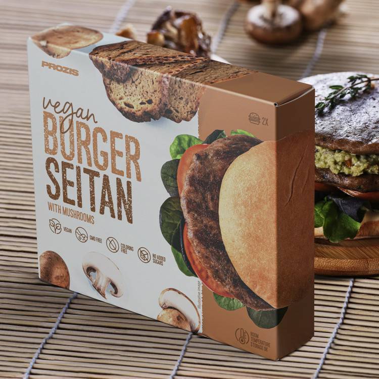 Social Prozis Vegan Burgers Seitan with Mushrooms