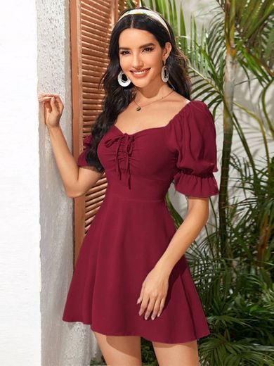 Vestido simples vermelho