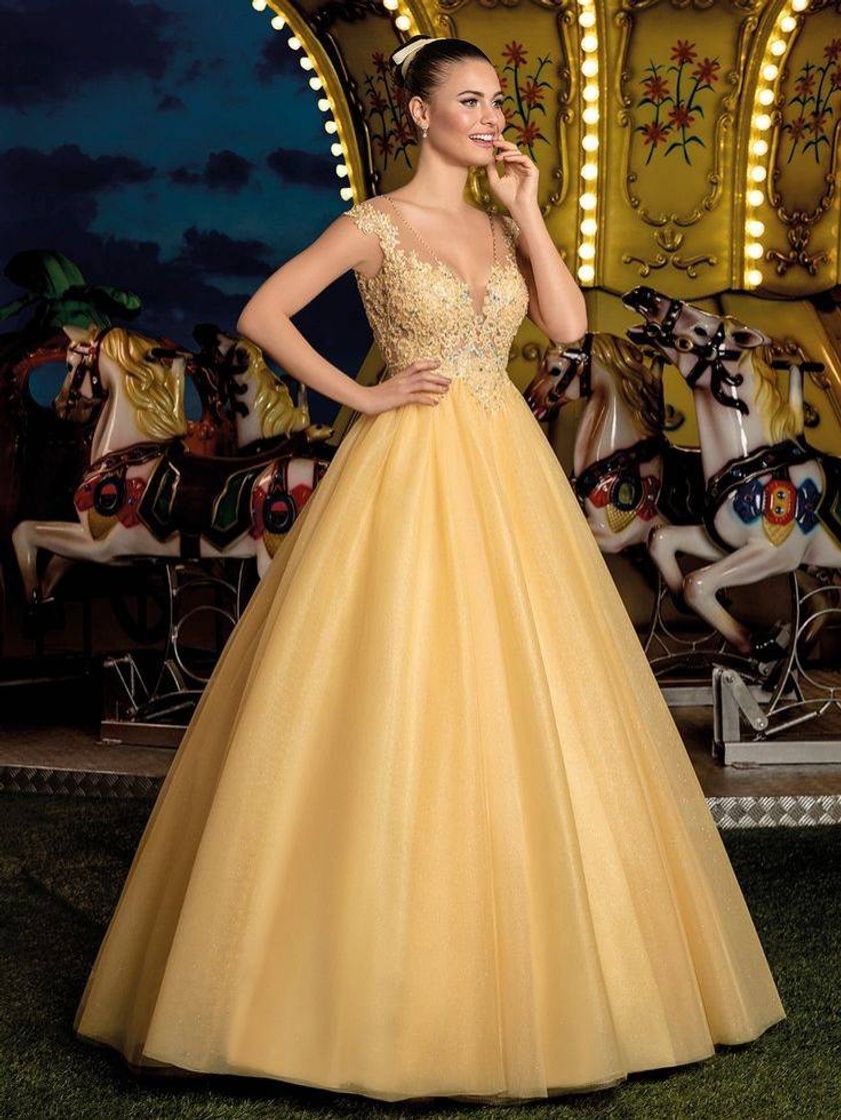 Fashion Vestido debutante amarelo