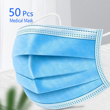 Moda GLOA 50pcs Máscara Descartável, 3 Camadas Anti-poluição Resp