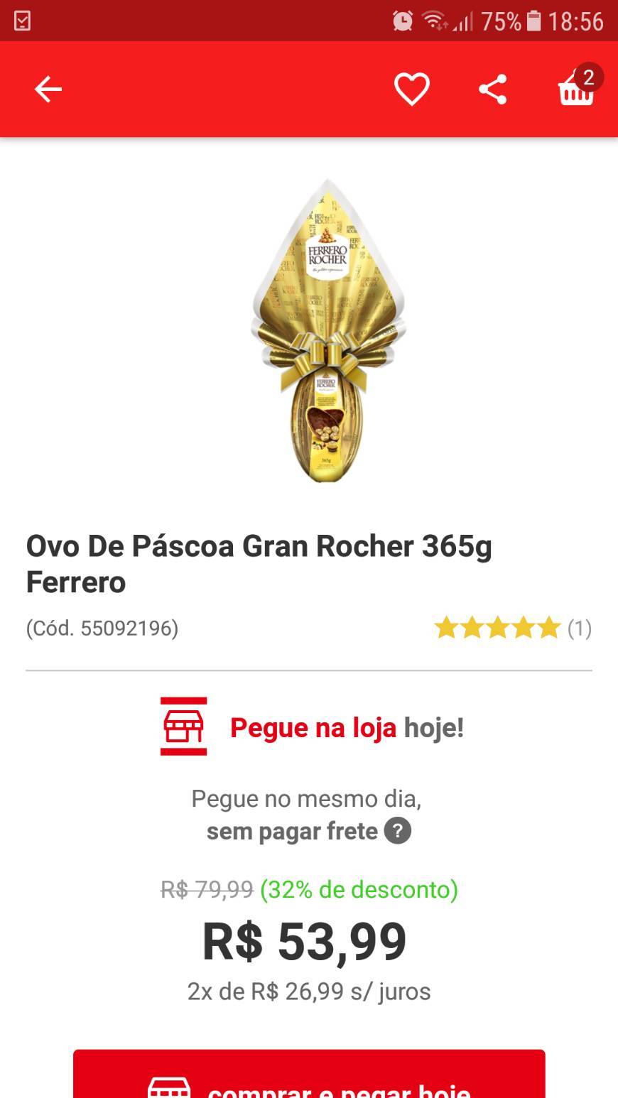 Productos Ovo de Páscoa Gran Rocher 365g Ferrero