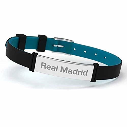 Place Pulsera Real Madrid Club de Fútbol Fashion Negra Ajustable para Hombre