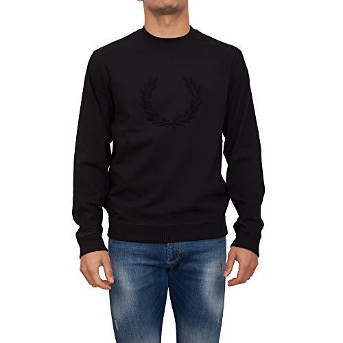 Fashion Fred Perry Laurel Wreath Applique Sweat Black-M