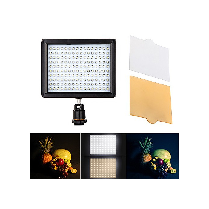 Electronic LED Video Light Andoer Panel de luz LED 160PCS 10.5W 1280LM 3200K-5600KDimmable