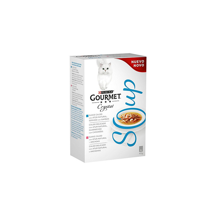 Social Purina Gourmet Crystal Soup comida para gatos con Atun Natural y Gambas
