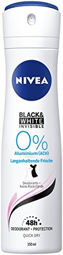 Place Nivea Desodorante Spray para mujeres, sin aluminio, Black & White Invisible, 6 pack