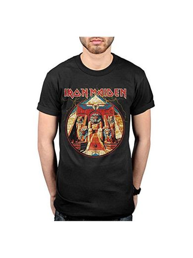 Official Iron Maiden Powerslave Lightning Circle T-Shirt