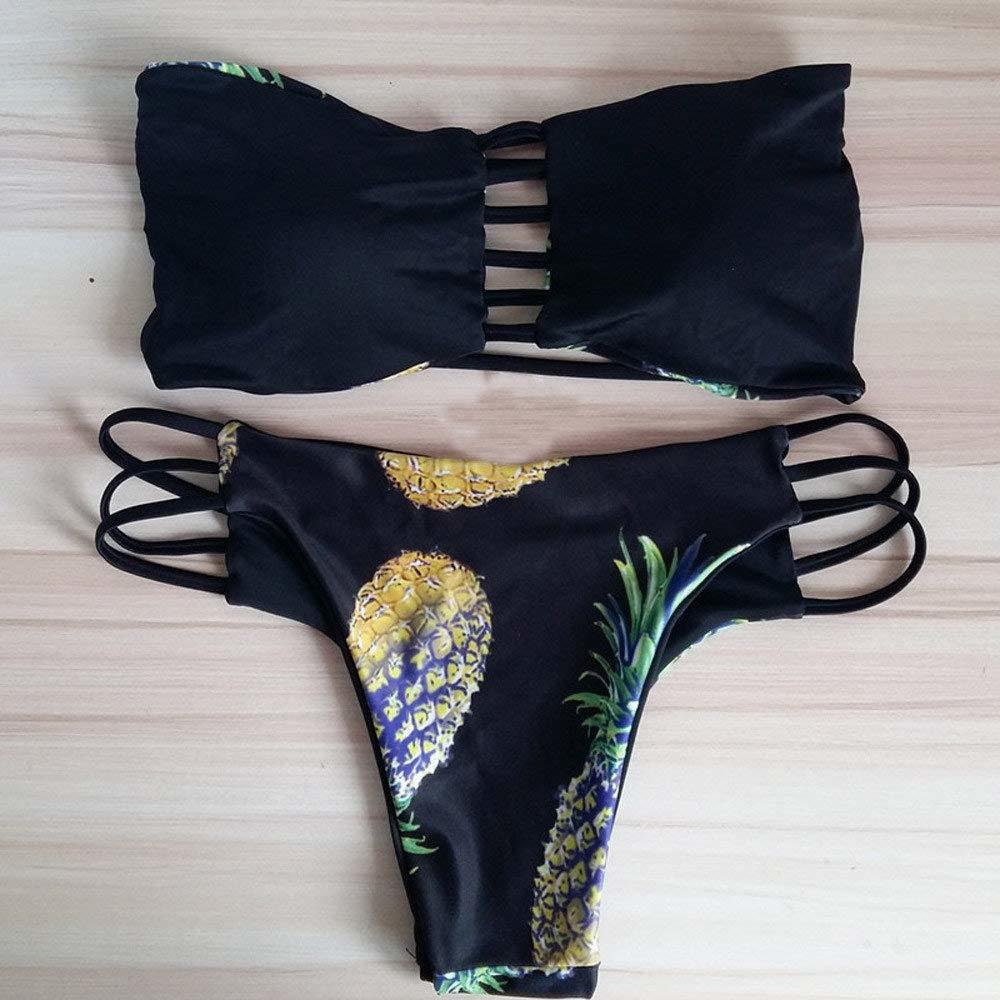 Lugar Bikini Mujer Push Up Traje de baño Fresco con Estampado de Girasol