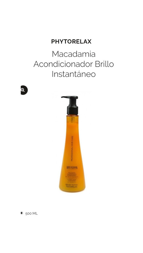 Productos PHYTORELAX Macadamia Acondicionador Brillo Instantáneo