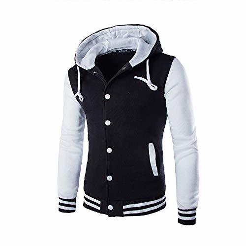 Moda JiaMeng Hombres Chaqueta Primavera otoño e Invierno Algodón Abrigo Chaqueta Outwear Sweater