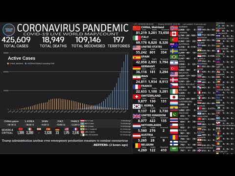 Moda [LIVE] Coronavirus Pandemic: Real Time Counter, World Map, News ...