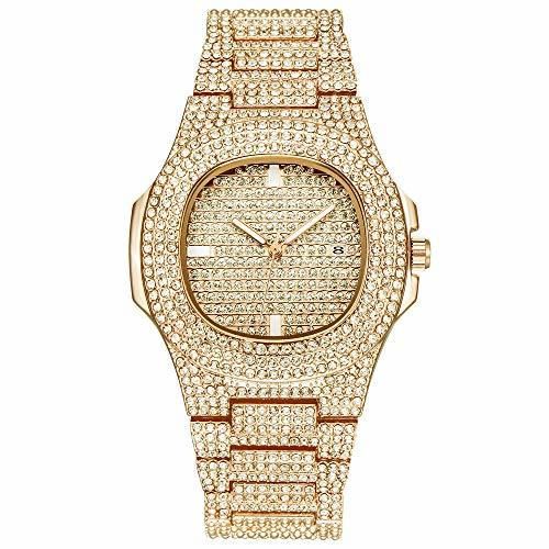 cilyberya Reloj Iced out Hip Hop para Hombres