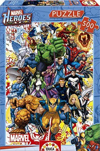 Educa Borrás- Serie puzzle 500 piezas, héroes Marvel, Multicolor, Talla Única