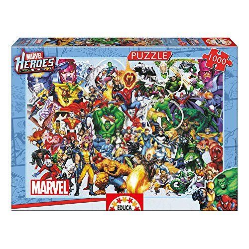 Educa Borrás- Serie puzzle 1000 piezas, Los héroes de Marvel, Color, 37.1