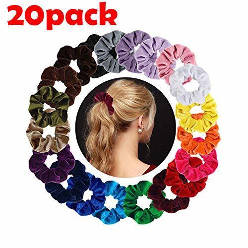 Belleza Multicolor Banda Pelo Stretchy，Scrunchies Velvet Elástico，Bandas Scrunchy pelo para mujeres o niñas