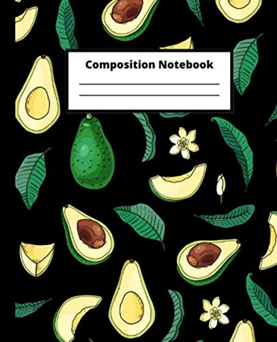 Productos Composition notebook: journal with a ppattern avocado