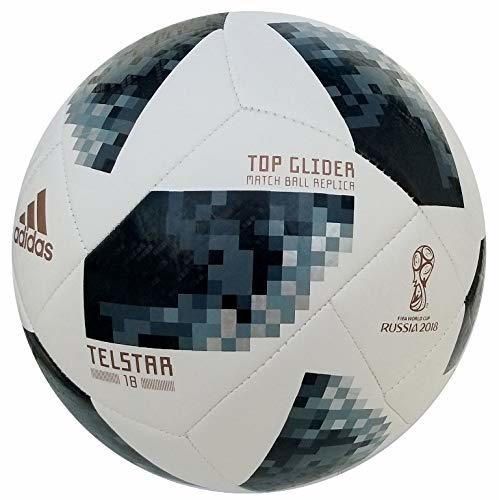 BALL FIFA WORLD CUP TOP GLIDER White/Black/Silver Metallic 2018 Adidas SIZE 5