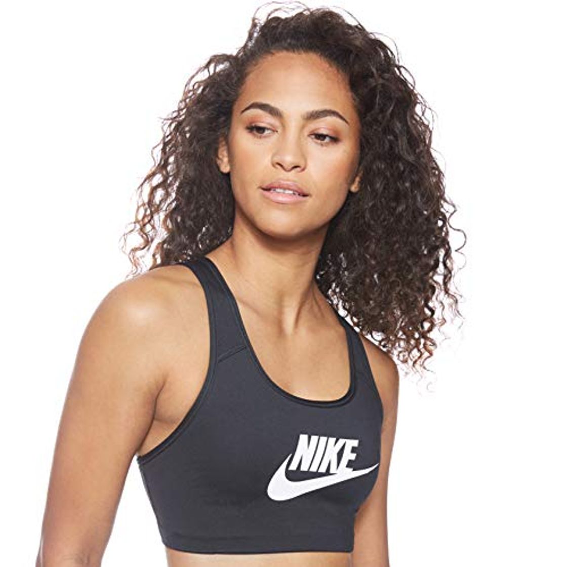 Social Nike Swoosh Futura Bra Sujetador Deportivo, Negro