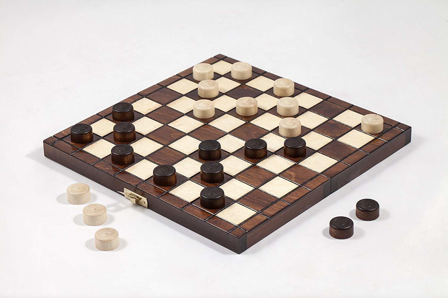 Social 25.4cm Tradicional Hechos A Mano De Madera Damas Damas Set