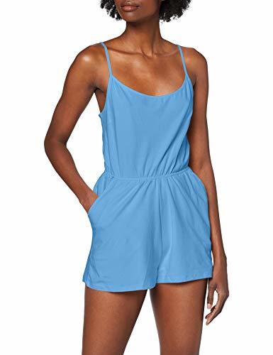 Fashion Urban Classics Ladies Short Spaghetti Jumpsuit Mono Largo, Blau