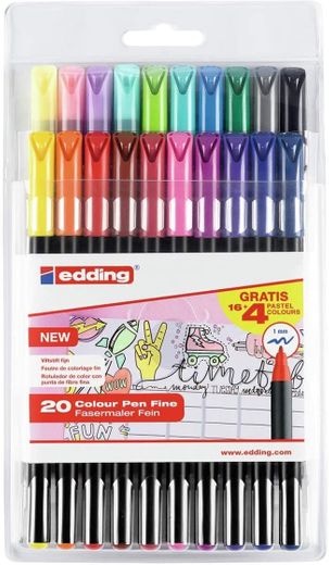 edding - e1200-20-BTS Pack con 16+4 rot. 1200. colores. colores 1-12