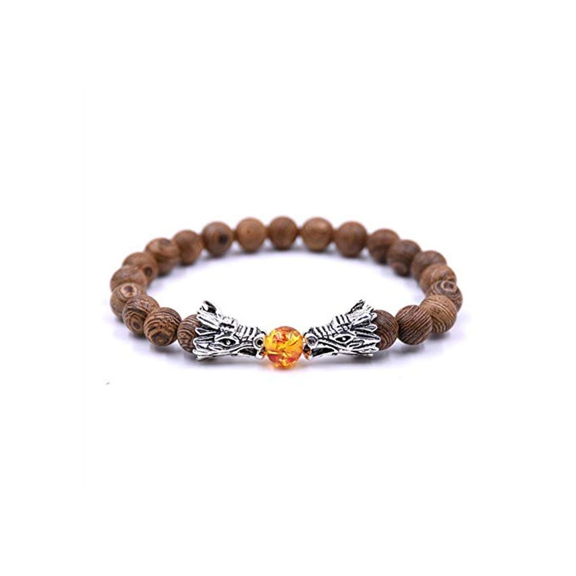 Moda Hombres De La Vendimia Pulsera De Dragon Ball Accesorios 8Mm Cuentas De Madera Natural De Madera con Cuentas Buda Pulseras Elásticas Pulseira