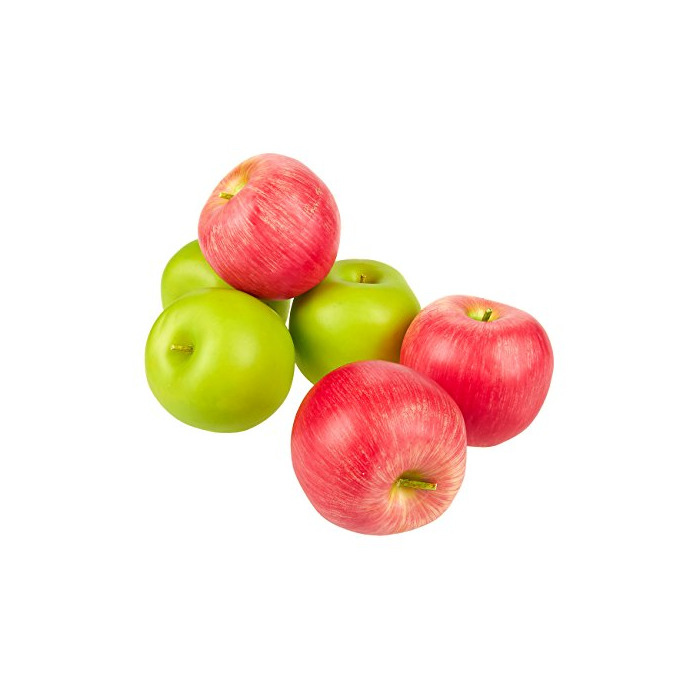 Social Juego de 6 manzanas artificiales de plástico Juvale de color verde y