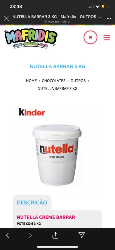 Productos Nutella 3kg 🥰