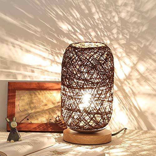 Home No parpadeo luz de escritorio Home Decor Twine Ball madera junco