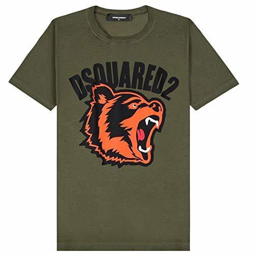 Fashion Dsquared2 Camiseta con Logotipo de Oso Impreso Green Extra Large