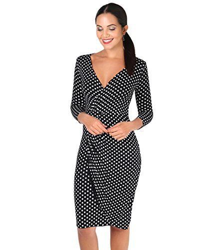 KRISP Vestido Moda Mujer Fruncido, Negro