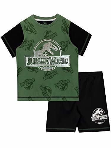 Jurassic World Pijamas de Manga Corta para niños Dinosaurio Negro 9-10 Años