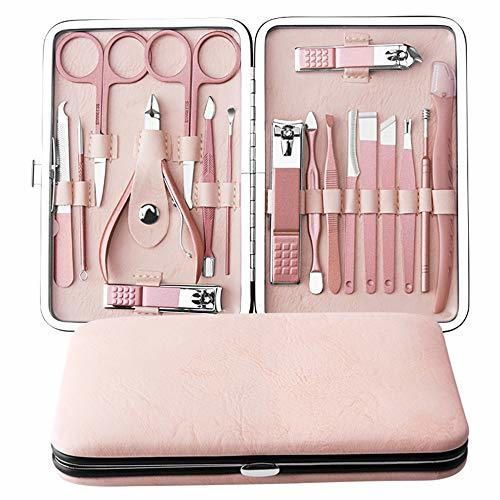 Manicure Set, Anself 18 pcs Kit de Herramientas de Manicura Pedicura Profesional