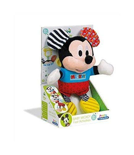 Clementoni- Disney Peluche con Sonidos Baby Mickey, Multicolor, Miscelanea