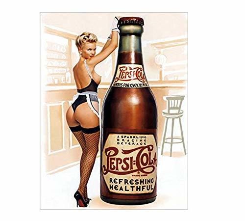 PEPSI GIRL STYLE METAL ADVERTISING WALL SIGN RETRO ART