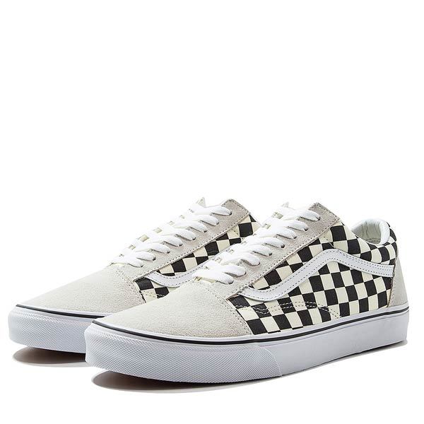 Fashion Sapatos Vans Old Skool Checkerboard White Black

