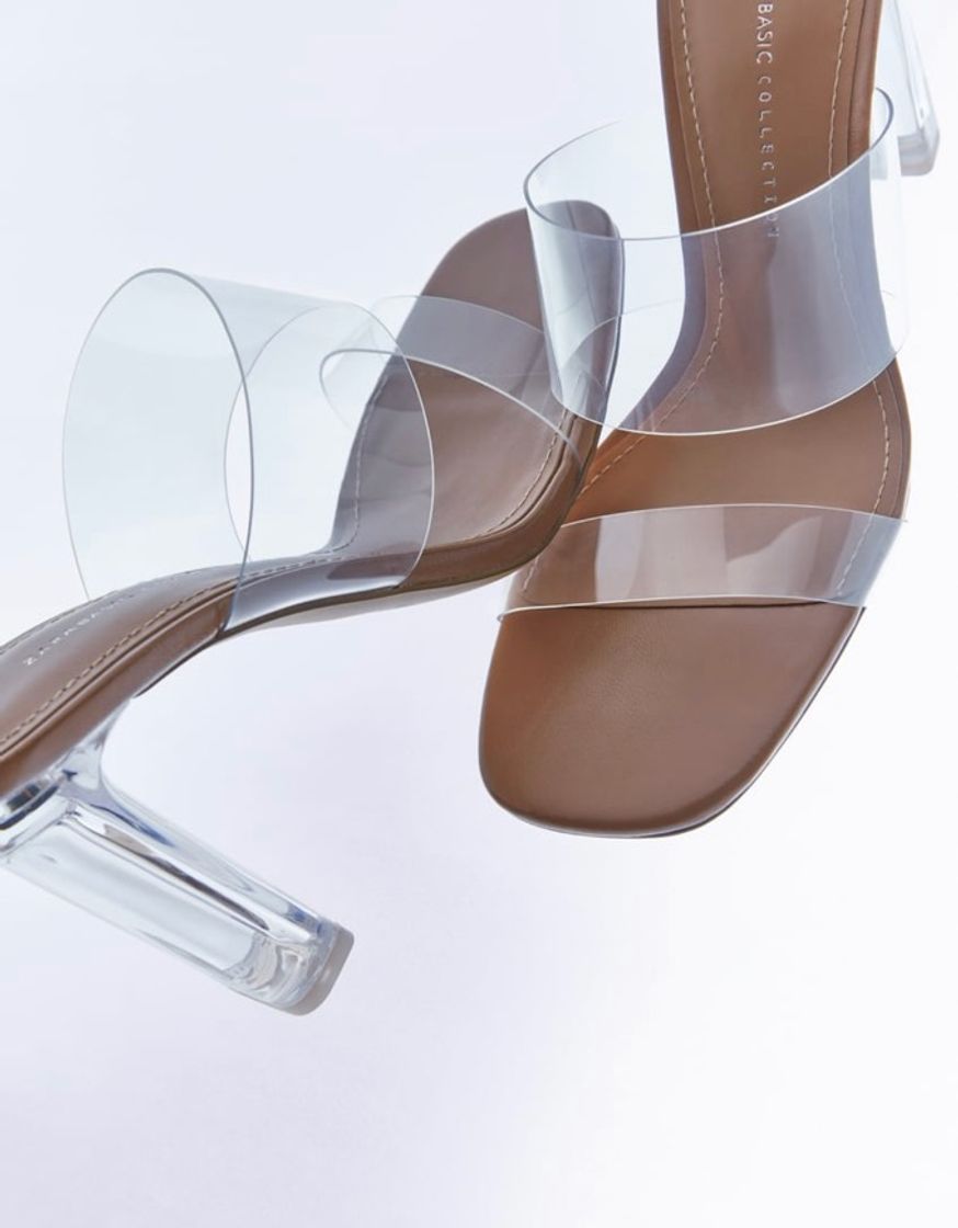 Social Sandália de Vinil com Tacão de Acrílico 