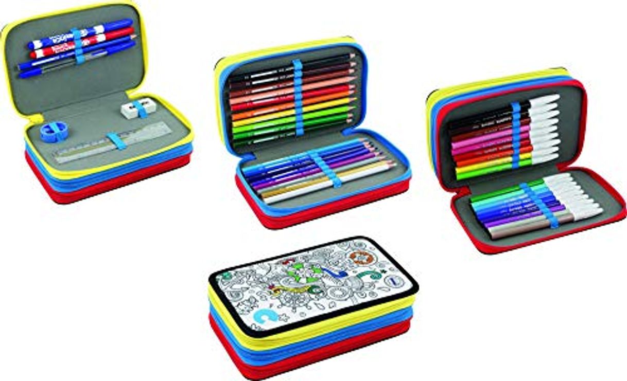 Books CARIOCA COLORS CASE | Estuche Escolar Personalizable 3 Cremalleras con Material Escolar, Ice Cream (42912/ICE)