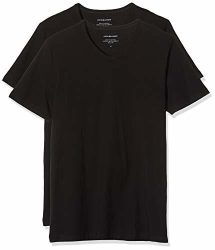 Productos JACK & JONES Jacbasic V-Neck tee SS 2 Pack Camiseta, Negro