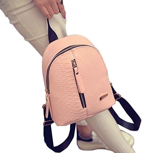 Producto Goodsatar Mochilas Mujer Cuero de la PU  Mochilas Bolsa de viaje (Rosado