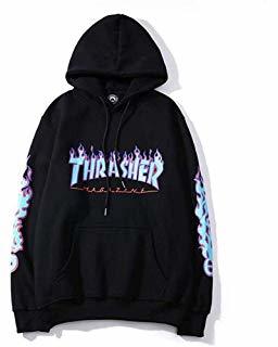 Moda Medress Sudadera con Capucha de Manga Larga para Mujer Thrasher Jersey con